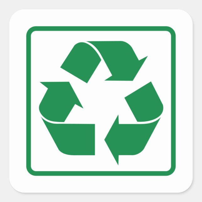 Recycling green Symbol  Square Sticker (Front)
