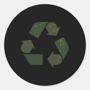 Recycling Logo Earth Day Costume Recycled Gifts Re Classic Round Sticker