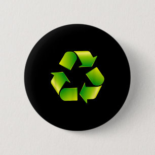 Recycling Logo Recycle Symbol Earth Day  6 Cm Round Badge