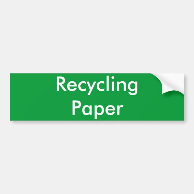 Recycling Paper Bumper Sticker (Front)