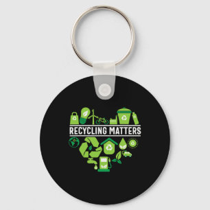 Recycling Problems Earth Day Key Ring