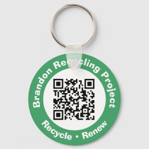 Recycling Project QR Code Recycle & Renew. Key Ring