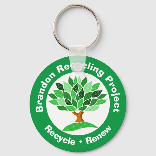 Recycling Project. Recycle & Renew. Key fob. Key Ring (Front)