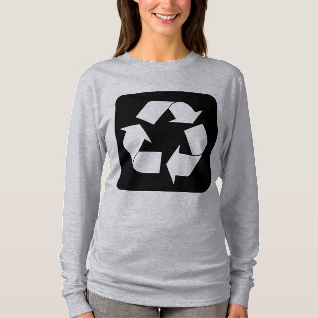 Recycling Sign - Black T-Shirt (Front)