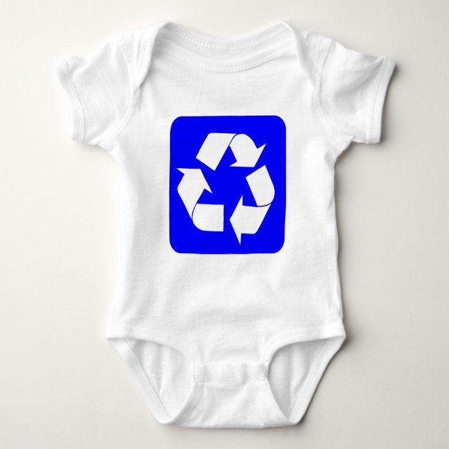 Recycling Sign - Blue Baby Bodysuit (Front)
