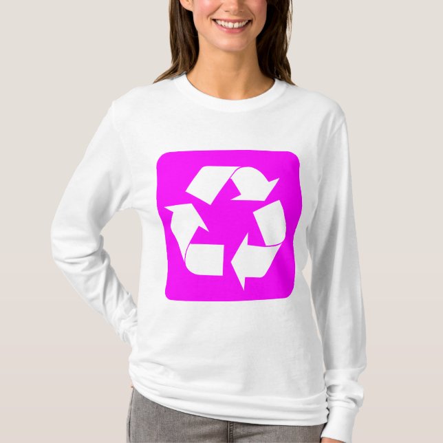 Recycling Sign - Magenta T-Shirt (Front)