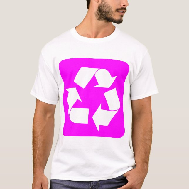 Recycling Sign - Magenta T-Shirt (Front)