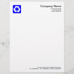 Recycling Symbol - Blue Letterhead