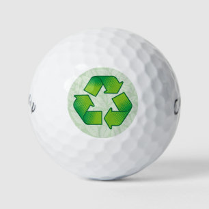 Recycling symbol golf balls