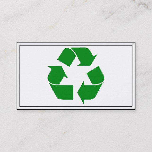 Recycling Symbol - Green Business Card (Front)