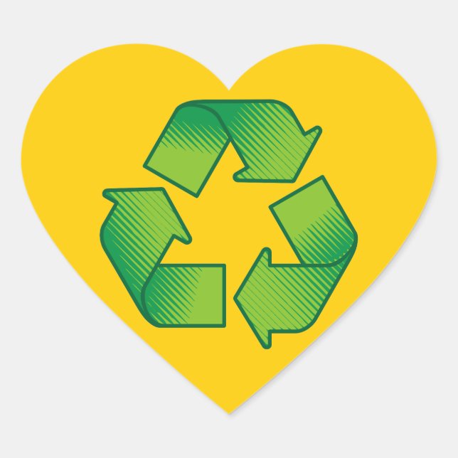 Recycling symbol heart sticker (Front)