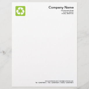 Recycling Symbol - Martian Green Personalized Letterhead