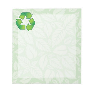Recycling symbol notepad