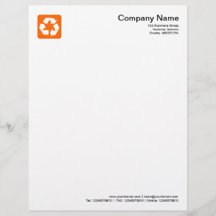 Recycling Symbol - Orange Customised Letterhead