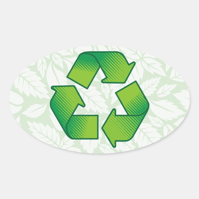 Recycling symbol oval sticker (Front)