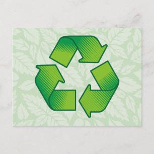 Recycling symbol postcard