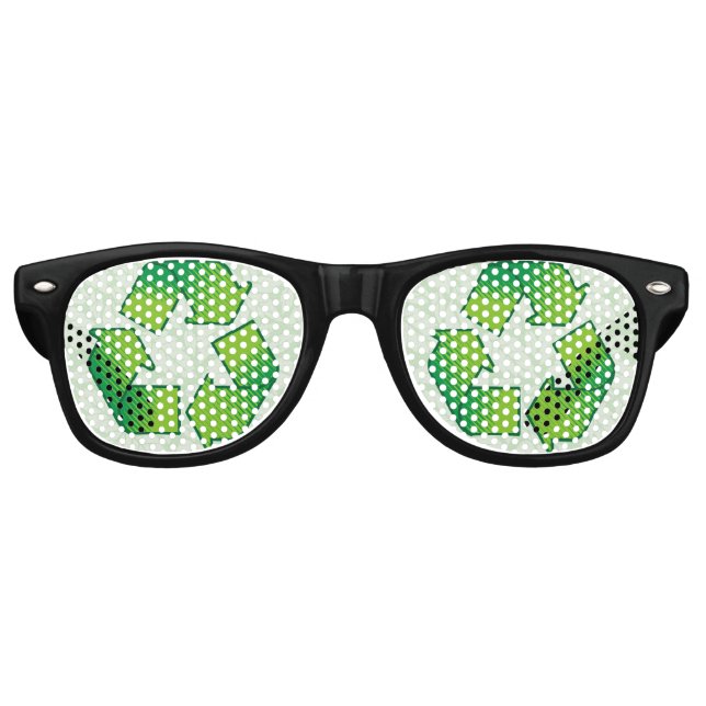 Recycling symbol retro sunglasses (Front)