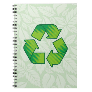 Recycling symbol spiral notebook