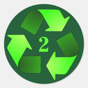 Recycling Symbol Sticker - Choose Recycling Number