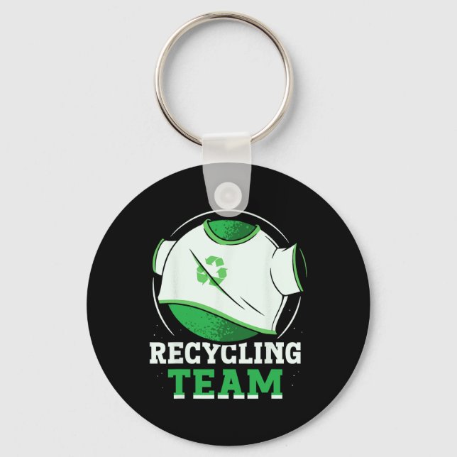 Recycling Team Trash Recycle Earth Day Environment Key Ring (Front)
