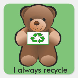 Recycling Teddy Bear Recycle Label