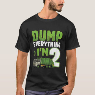 Recycling Trash 2 Year Old Garbage Truck 2nd Birth T-Shirt