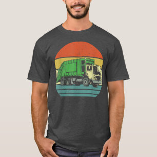 Recycling Trash Funny Retro Garbage Truck Men Wome T-Shirt