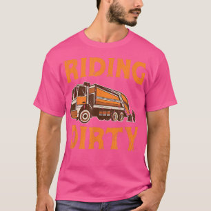 Recycling Trash Garbage Truck Riding Dirty - Biode T-Shirt