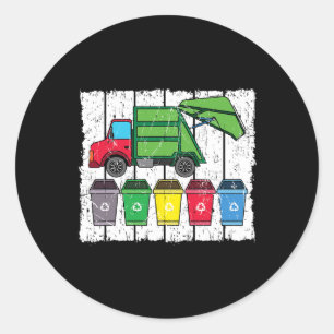 Recycling Trash Truck Environmentalist Recyclist E Classic Round Sticker