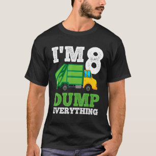 Recycling Truck 8 Years Old Garbage Truck 8th Bi T-Shirt