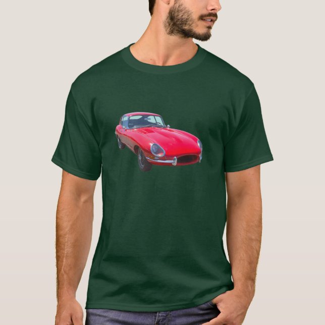 Red 1964 Jaguar XKE Antique Sports Car T-Shirt (Front)