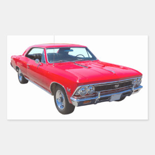 Red 1966 Chevy Chevelle SS 396 Rectangular Sticker