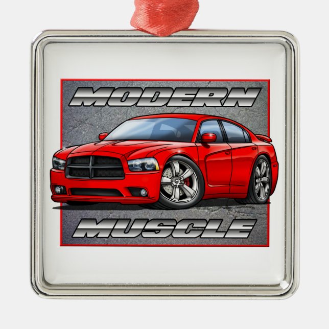 Red 2013 Charger Metal Tree Decoration (Front)