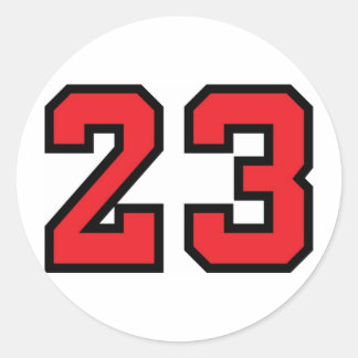 Red 23 classic round sticker