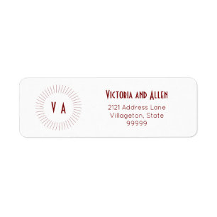 Red 2-Letter Monogram Return Address Label