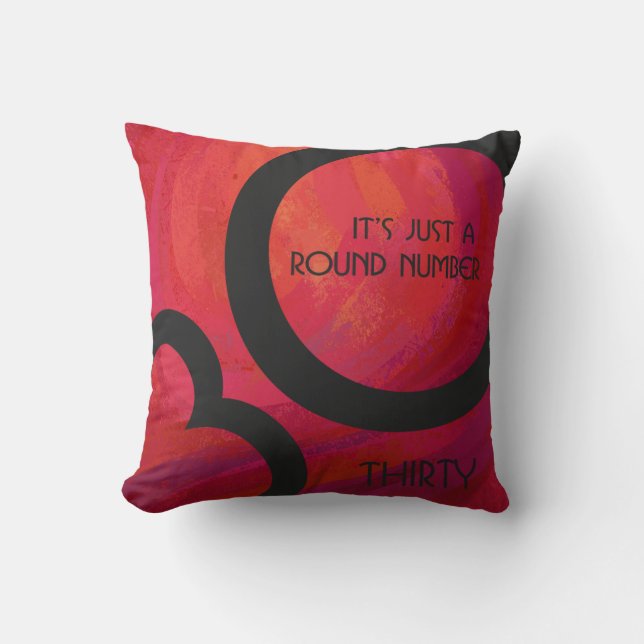 Red 30 Decade Birthday Cushion (Front)