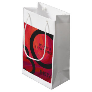 Red 30 Decade Birthday Small Gift Bag