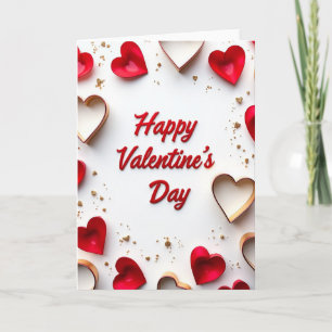 Red 3D Heart Valentines Day Card
