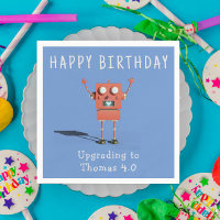 Red 3D robot kids birthday party