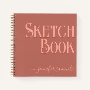 Red 3D Sketch Book with Artist Name
