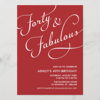 Red 40 and Fabulous Invitations