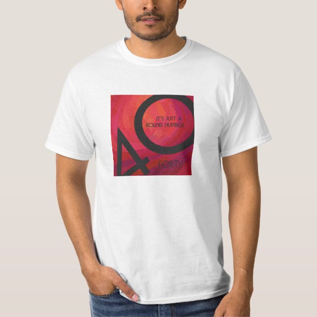 Red 40 Decade Birthday T-Shirt (Front)