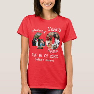 Red 40th Wedding Anniversary 11 Photo Collage T-Shirt