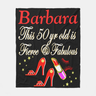 RED 50 AND FABULOUS PERSONALIZED FLEECE BLANKET