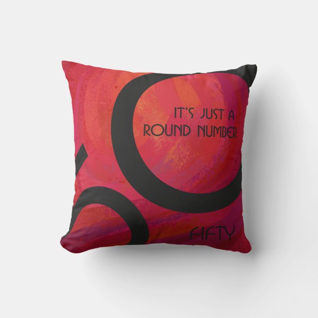 Red 50 Decade Birthday Cushion (Front)