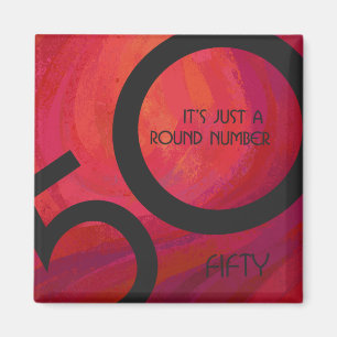 Red 50 Decade Birthday Magnet