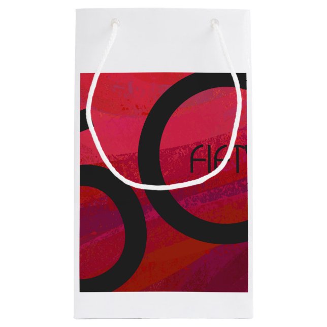 Red 50 Decade Birthday Small Gift Bag (Back)