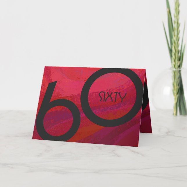 Red 60 Decade Birthday Card (Front)