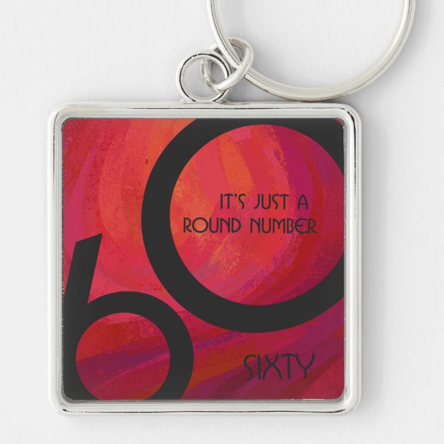 Red 60 Decade Birthday Key Ring (Front)