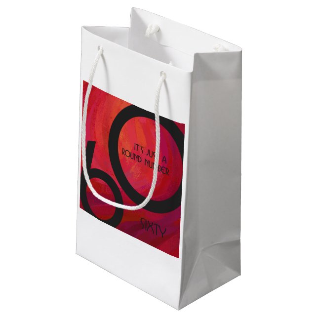 Red 60 Decade Birthday Small Gift Bag (Back Angled)